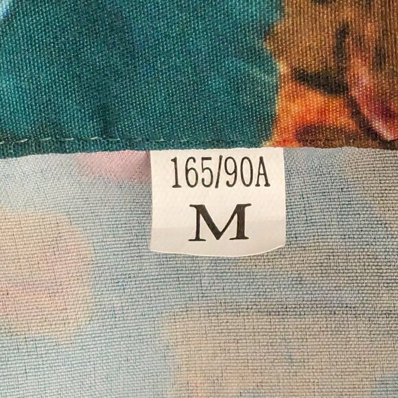 Women's SHEIN Red/Blue Floral, Long Sleeved Oversized Button Blouse; Size M - Picture 4 of 5